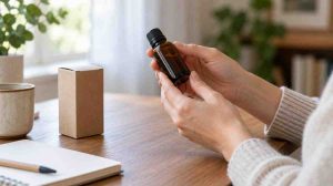 Memeriksa label botol untuk mengetahui cara menyimpan propolis setelah dibuka